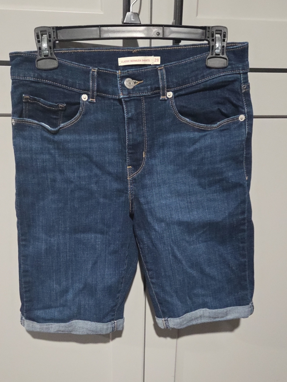 Levi's Dark Blue Denim Jeans with Tan Leather Patch